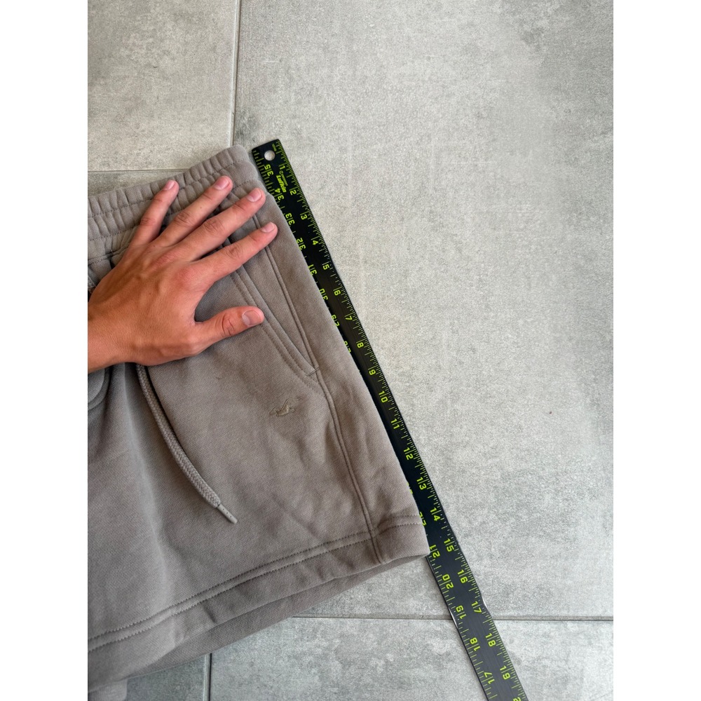 Hollister Mens Taupe Brown Fleece Sweat Shorts Small Elastic Drawstring Logo - Picture 4 of 8